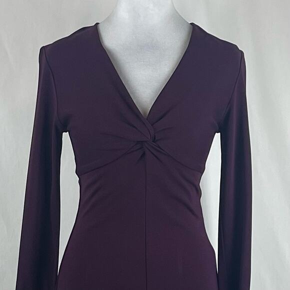Anthropologie Nicole Miller Burgundy Minimalist Feminine Midi Dress NWOT Size 6 - Picture 3 of 12